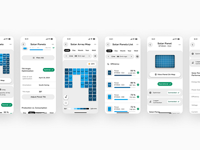 Solar Panels Monitoring app array data design digital energy hardware live management mobile monitoring panel performance smart solar time ui ui design uiux ux