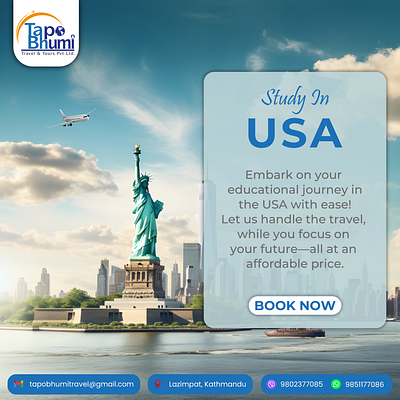 Study in USA post design design graphic design postdesign socialmediapost studyinusa travel travelpost usa