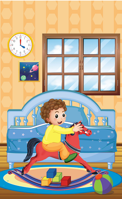 playing with Toys book children book illustrations vector illustrations