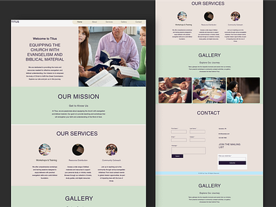 Titus organization website design church website ui design