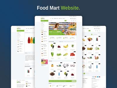 Food Mart Theme Template branding design ecommerce illustration ui web design website design website template woocommerce wordpress