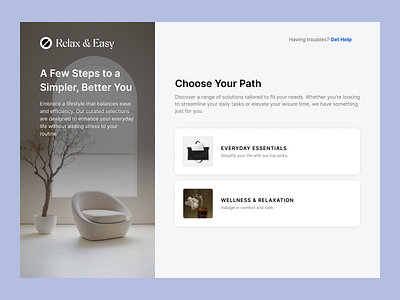Web Design Concept for ‘Relax & Easy’ creativeconcept designinspiration landingpage minimalism moderndesign productivity uiux userexperience webdesign wellness