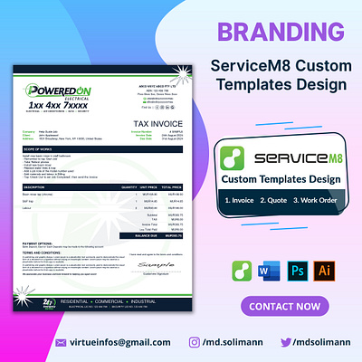 ServiceM8 Custom Template Branding branding branding invoice design branding letterhead graphic design invoice invoice letterhead invoice template letterhead design modern invoice design modern letterhead servicem8 custom invoice servicem8 custom template servicem8 custom templates servicem8 invoice servicem8 invoice template servicem8 template servicem8 templates stationery design xero custom invoice xero custom template