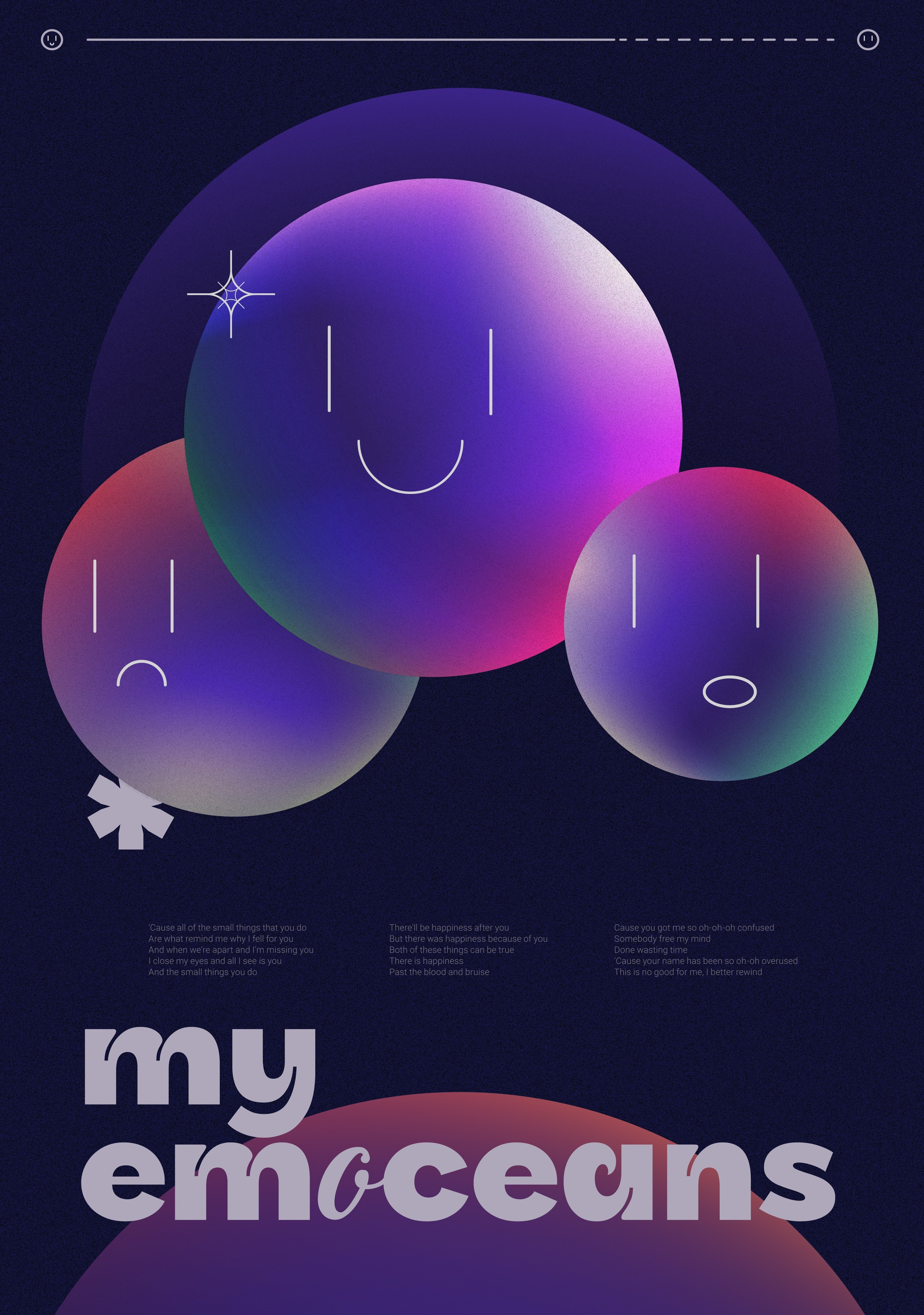 My Emotions Poster care confused design emotions fear feelings gradient graphic design lost love ocean poster sad wallpaper