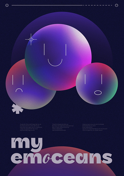 My Emotions Poster care confused design emotions fear feelings gradient graphic design lost love ocean poster sad wallpaper