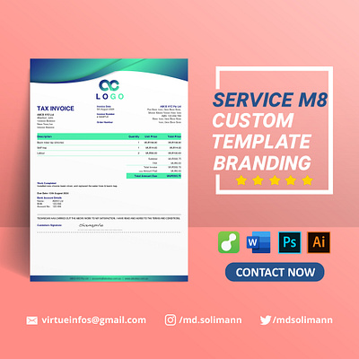 ServiceM8 Custom Invoice Template branding branding invoice design branding letterhead graphic design invoice invoice letterhead invoice template letterhead design modern invoice design modern letterhead servicem8 custom invoice servicem8 custom template servicem8 custom templates servicem8 invoice servicem8 invoice template servicem8 template servicem8 templates stationery design xero custom invoice xero custom template