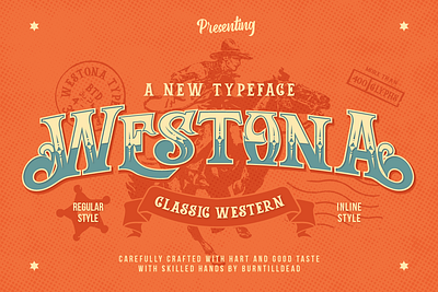 Westona - Classic Western american style branding cactus circus classic western cowboy display display font font design font style logo font old west rodeo signage slab serif typeface typography vintage western wild west