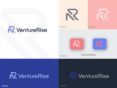 VR LOGO FOR VENTURERISE 3d logo branding design graphic design letter v and r logo logo logos minimal logo redesign logo unuse logo venturerise logo vr logo