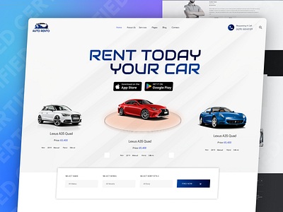 Auto Rent - Fuelling Growth in the Automotive Market car ecommerce landing platform property rental ui uiux website