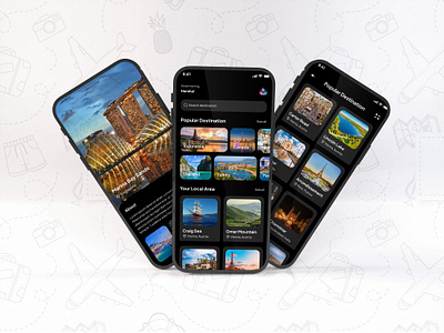 Travel Mobile App appdesign branding design figma mobileapp travelapp travelmobileapp typography ui ux