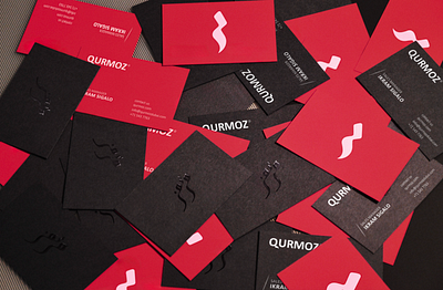 QURMOZ | BRANDING arabic black brand branding businesscard card creativedesign fashion graphic design ksa logo minimal modern package print qurmoz red saudi tarafa ui