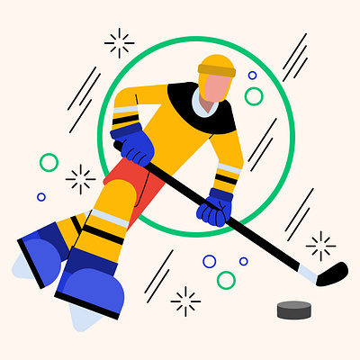 Hockey Illustration flat illustration hockey ice illustration vector