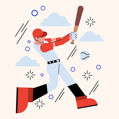 Baseball Illustration baseball baseball illustration flat flat illustration graphic design illustration vector