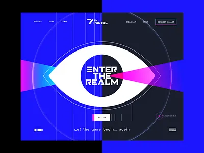 7th portal web concept 7th portal blue colors eye game hero design illustration layout purple realm ui violet web concept web design web exploration