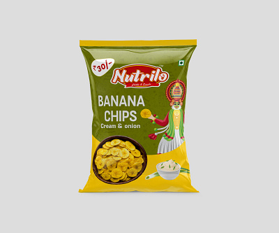 Banana Chips Pouch Design banana chips banana chips pouch box design branding chips chips packaging food packaging label design logo design pouch design snack snack packaging