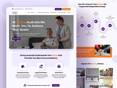 NDIS Housing Supports | Old age Caring Australia Website UI caring caring australia home homepage housing supports landing page ndis old age old age home support ui uiux ux