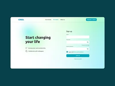 Sign up | Desktop branding design desktop digital gradient product ui ux