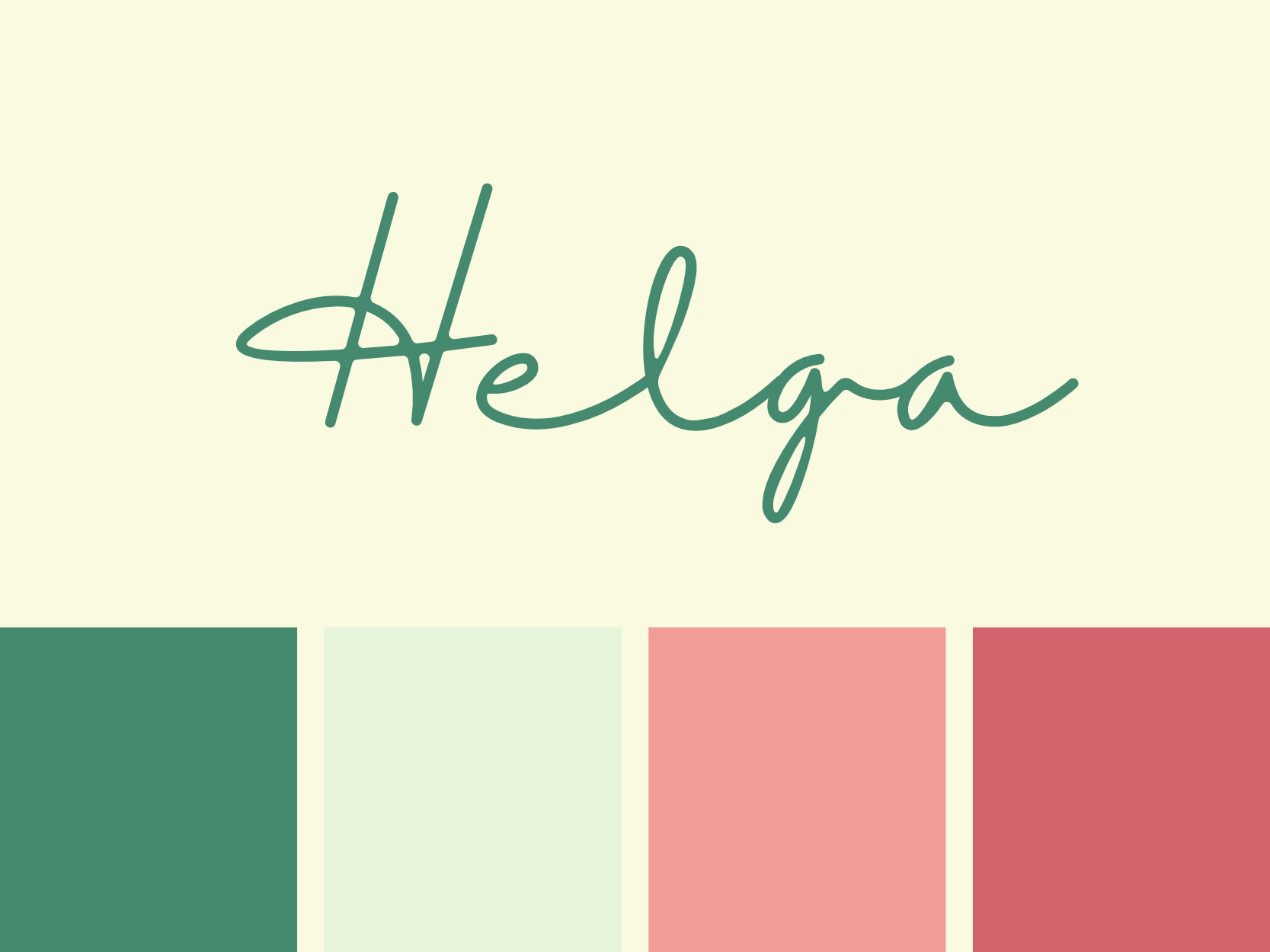 Example of Helga Colour Palette & Logo