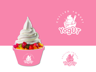 YogUT Chilled Yogurt Logo cool branding