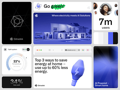 Odradek — Smart Home Design brand identity branding eco eco friendly energy energy optimisation iot logo design smart home smart home design ui ui design