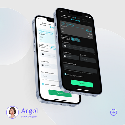 Payment Page argol dark mood design dls form info information inputs light mood mobile pay payment paypal shopping typography ui ux visa pay website