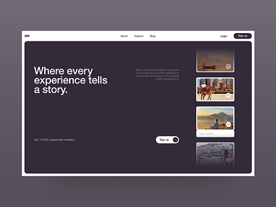 ZRR - Concept branding design graphic design interface minimal social social media travel ui web design