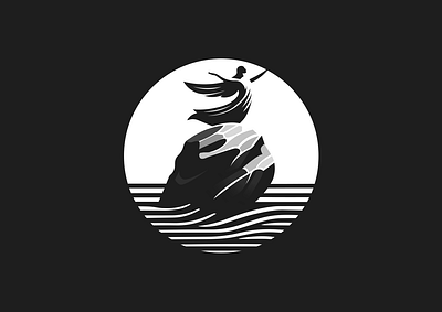 WOMAN - SEA angel branding cyrena design graphic design icon identity illustration logo marks ocean rock sea symbol ui water wave woman women