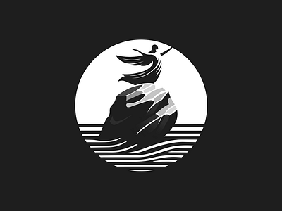 WOMAN - SEA angel branding cyrena design graphic design icon identity illustration logo marks ocean rock sea symbol ui water wave woman women