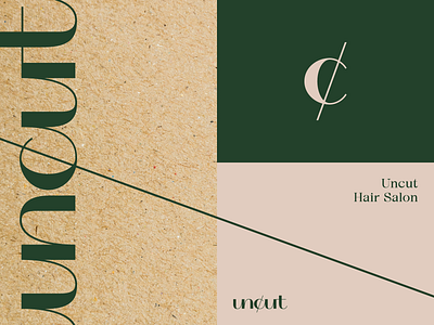 Uncut - Hair Salon beauty branding craft geometric hair hairdresser icon logo minimal salon studio symbol uncut visual identity wordmark