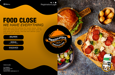 LANDING PAGE and APP - FOOD CLOSE app branding design graphic design ui ux веб дизайн дизайнер