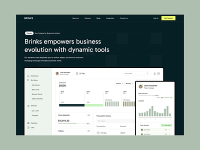 Brinks - SaaS Website Template admin ai builtwithtemplate business crm dashboard it company landing madeinwebflow madewithwebflow saas saas hero saas landing saas landing page saas website software startup support technology webflow