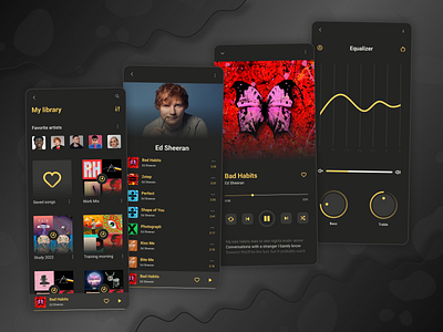 Music Streaming App equalizer mobile app music player streaming ui ux web design