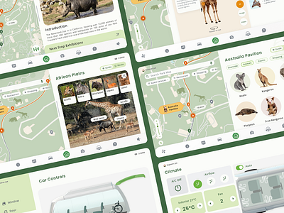 HMI Concept Design : Self-driving Minibus in Zoo design hmi self driving tour guide ui ux zoo