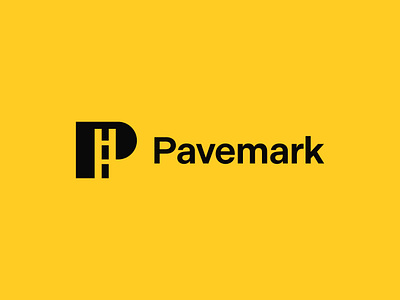 Pavemark Logo abstract brand company construction highway industrial letter p logo logo design modern negative space road roadway toll track