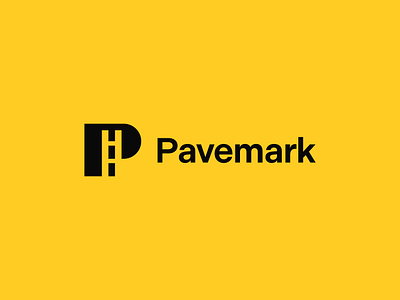 Pavemark Logo abstract brand company construction highway industrial letter p logo logo design modern negative space road roadway toll track