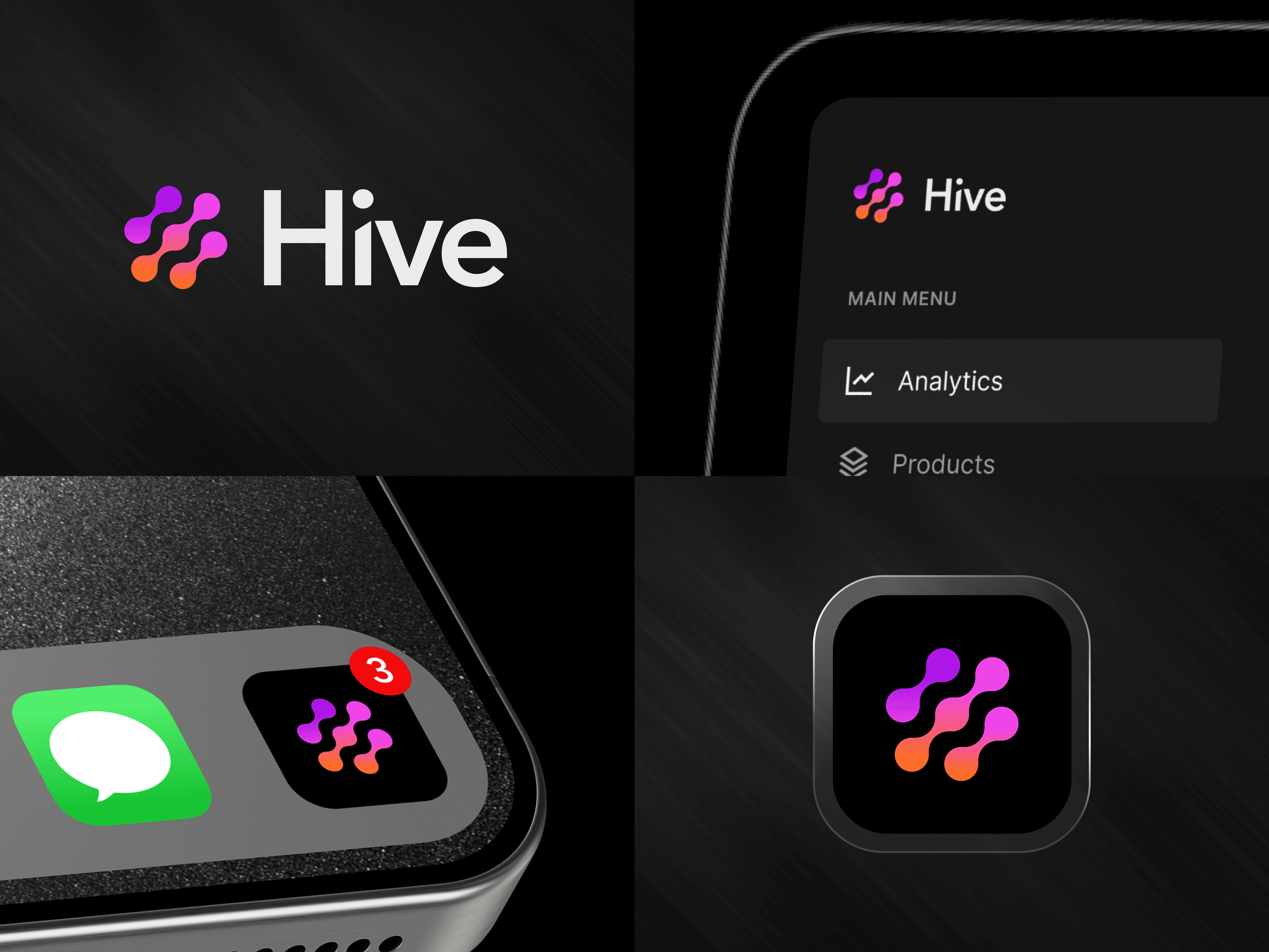 Hive Logo and App Icon abstract app branding design font geometric icon identity ios logo minimal minimalism startup symbol type typography