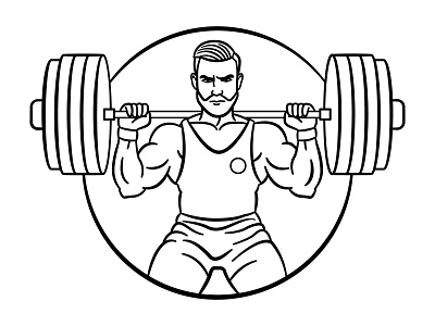 Weightlifter Logo. Vector Graphics icon