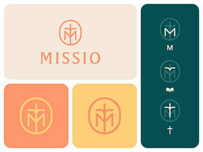 Missio Logo Design badge logo book logo branding christian logo church logo clever logo college logo community logo cross logo education logo faith logo learning logo letter logo logo m logo minimal monogram school logo trust logo university logo