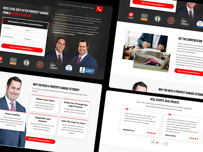 Property Damage Attorney Landing Page Design conversion optimization design figma landing page lead generation ui unbounce web design webflow