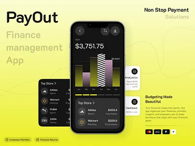 PayOut - Non Stop Payment Solutions | Finance management App android app app design balance banking budget charts finance income investment ios minimal mobile online banking saas saving ui ui ux wallet web