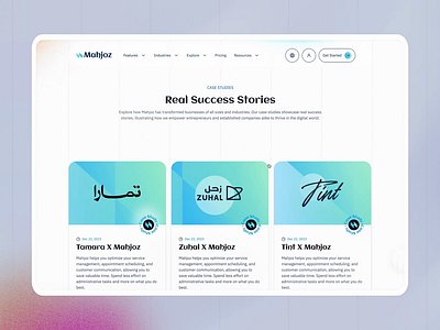 Mahjoz - Services Management (Success Stories ) article list design blog list and details case study design case study presentation content rich resource design customer achievement stories customer success stories engaging success stories george samuel design interactive resource list mahjoz success stories product updates articles professional case studies resource card design resource page uiux saas success stories seamless resource navigation service management resources success story card design user friendly resource layout