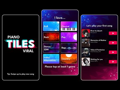 Piano Viral Tiles: UI/UX app game game ui game uiux magic tiles music music app music game music tiles piano piano app piano game piano tiles tiktok ui uiux