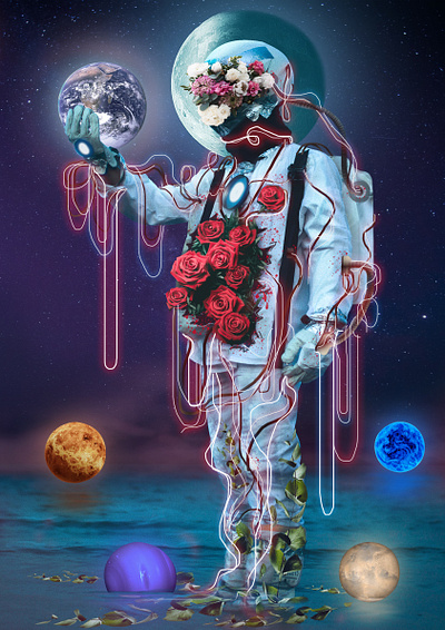 Cosmonaut of the universe art photoshop