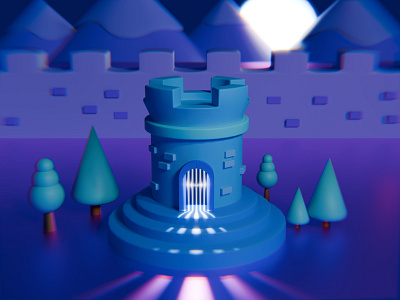 CASTLE 3d 3dart 3ddesign art blender colour design digital art geometric illustration