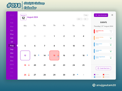 #DailyUI Challenge #038 : Calendar 038 38 app branding calendar creative dailyui dailyui challenge design graphic design illustration logo trending typography ui ux vector
