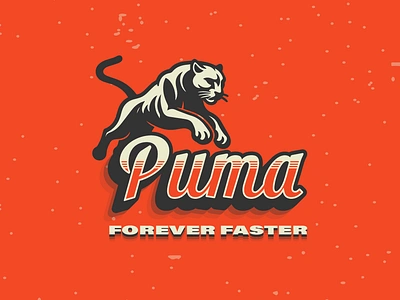 Puma retro branding design graphic design illustration logo typography visual identity