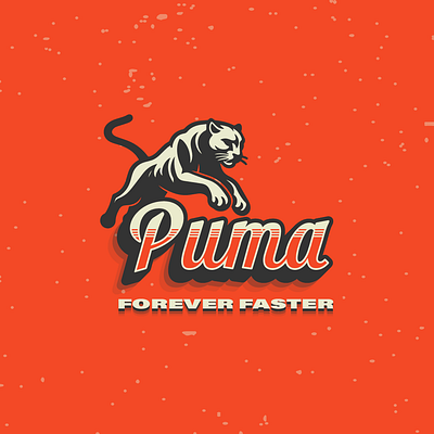 Puma retro branding design graphic design illustration logo typography visual identity