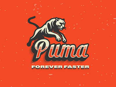 Puma retro branding design graphic design illustration logo typography visual identity