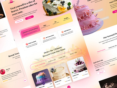 Landing Page Cake Website 2024 cake website landing page ui