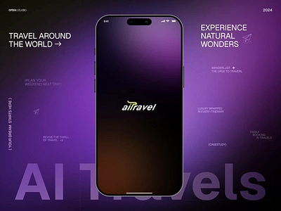 AiTravel Mobile App | Onbording Flow 3d adventure ai animation app interfaces dark flight booking graphic design interface landing page mobile app modern website motion design saas ticket tourist travel planner ui vacation web dashboard